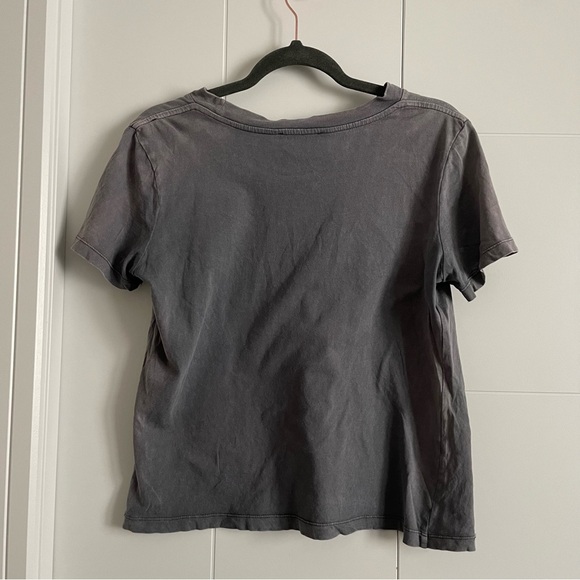 3/$25 Zara Boxy Cropped Washed Grey Crewneck Cotton T-Shirt - Picture 4 of 4